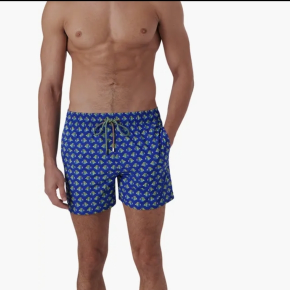 Bugatchi Archer Fish Print Swim Trunks - Picture 5 of 14